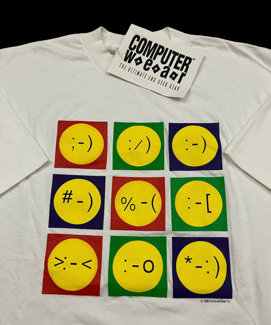 Vintage COMPUTER WEAR emoji tee